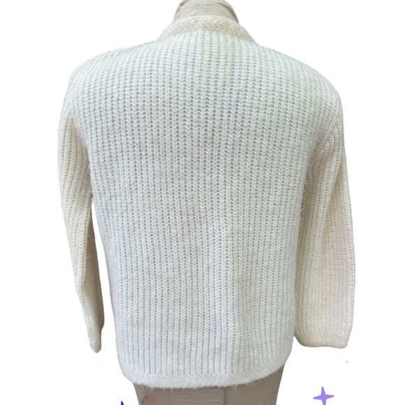 Americana Knitting Mills Vintage Knit Cardigan Sweater 1960’s Ivory Cream - Picture 5 of 8
